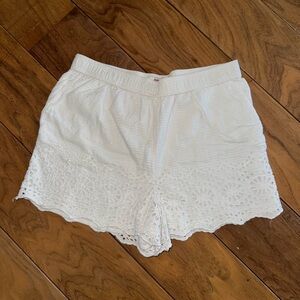 Vineyard Vines White Eyelet High Waist Shorts